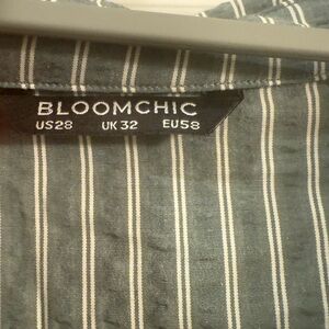 BloomChic Gray Striped Blouse